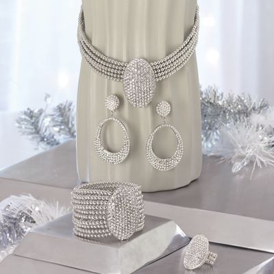 Crystal Pave Oval Jewelry