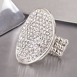 Crystal Pave Oval Stretch Ring