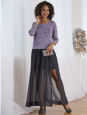 Lurex Sweater and Chiffon Skirt