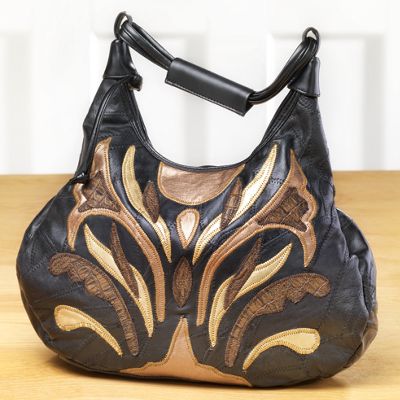 Metallic Leather Handbag