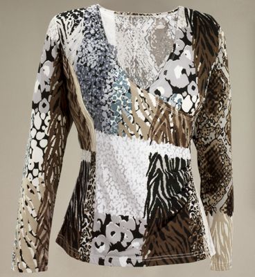 Side Drape Animal Top