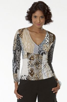 Side Drape Animal Top