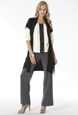 Light Sweater Vest Lace Trim Blouse and Audrey Trouser