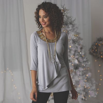Beaded Neck Top