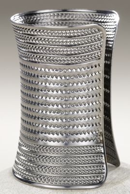 Bold And Beautiful Silvertone Cuff