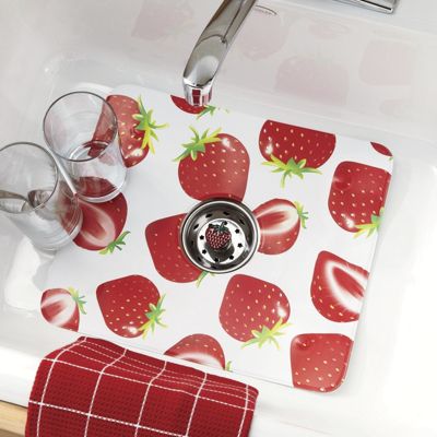 Tapete y filtro p/fregadero, frutillas