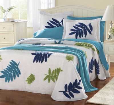 leaf pattern chenille bedding