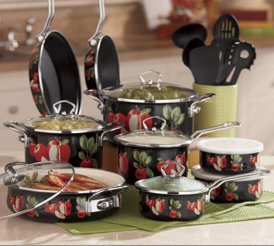 Ginnys Brand Midnight Apple Cookware Set