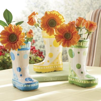 Polka Dot Boot Vase