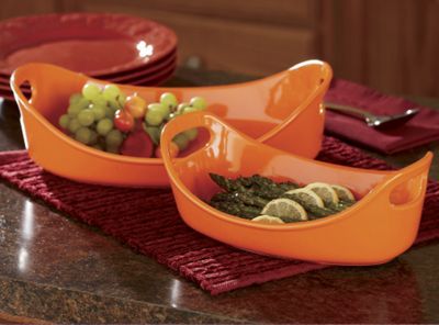 Bubble and Brown Oval Baker Set By Rachael Ray