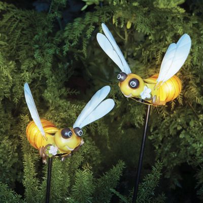 solar set of 2 smaller bees