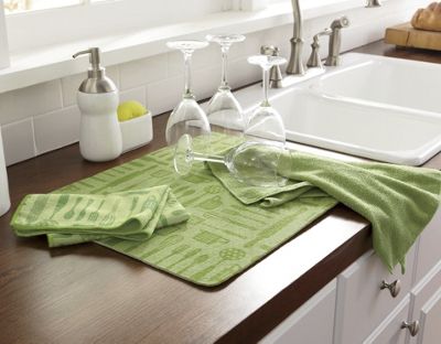 3 pc kitchen utensil towel mat set