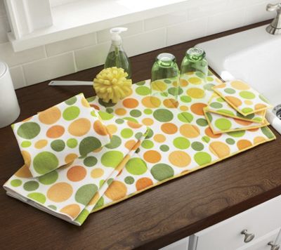 polka dot mat sponge towel set