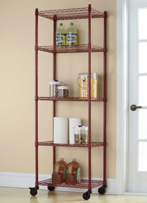 5 Shelf Metal Rolling Tower