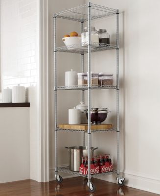 5 Shelf Metal Rolling Tower