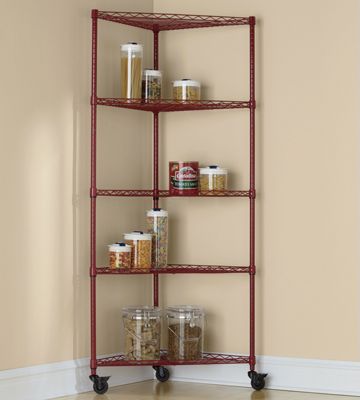5 Shelf Metal Rolling Corner Rack