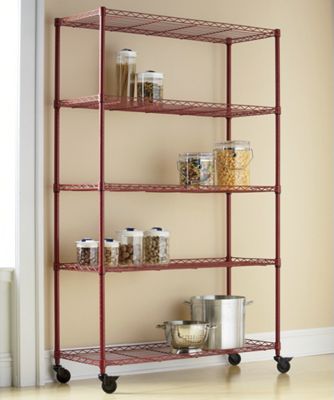 Wide 5 Shelf Metal Rolling Rack