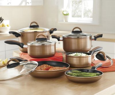 Ginnys Cookware Nonstick 11 Pc Ribbed Set