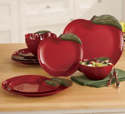 12 Pc Apple Dinnerware Set