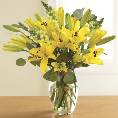 fresh cut sunny radiance lily bouquet