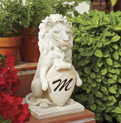 lion with personalized plaque