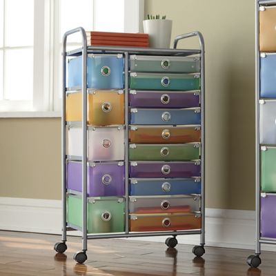 15 Drawer Colorful Craft Cart