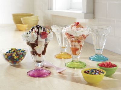 set of 4 libbey sundae cups