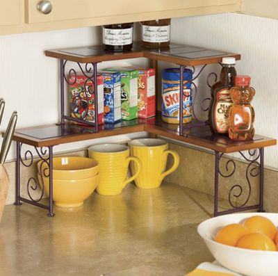 Colorblock 2 Tier Corner Shelf