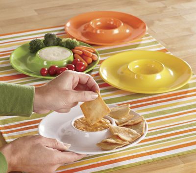 set of 4 mini chip dip plates