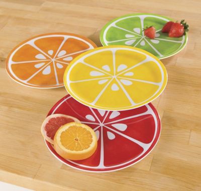 set of 4 citrus plates