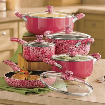 GinnyS Brand 10 Pc Nonstick Aluminum Cookware Set