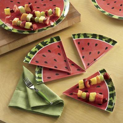 set of 4 watermelon plates