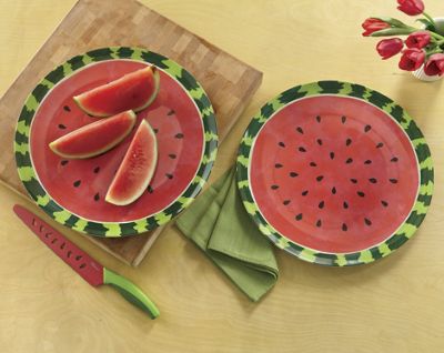 set of 2 watermelon platters