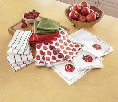 16 pc strawberry cotton towel set