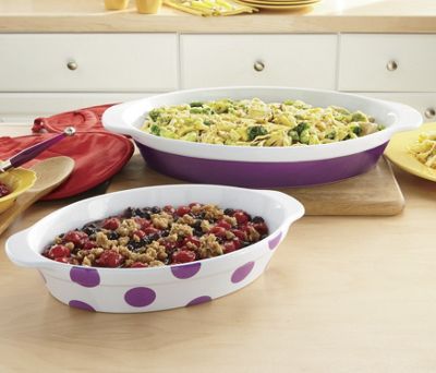 set of 2 oval bakers