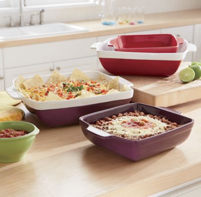 set of 2 oversized square bakers