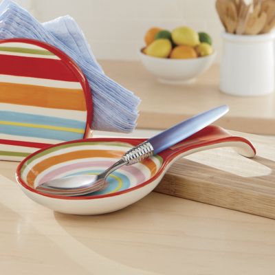 happy stripe spoon rest