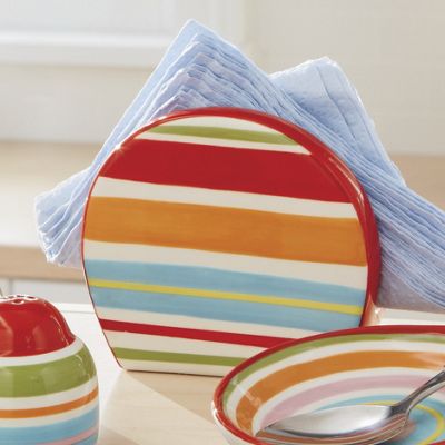 happy stripe napkin holder