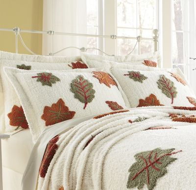 Chenille Autumn Leaf Sham