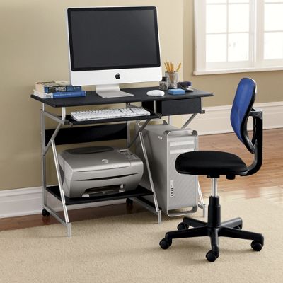 black computer desk