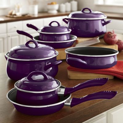 11Pc Ns Enamel Cw W Clr Handle
