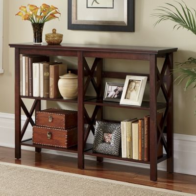 2 shelf horizontal crossbar bookcase
