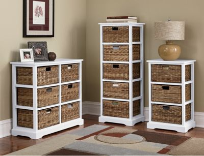 wicker cottage taboret