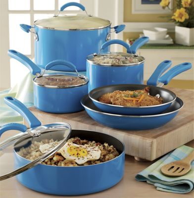 10 Pc Kitchen Aid Aluminum Cookware Set