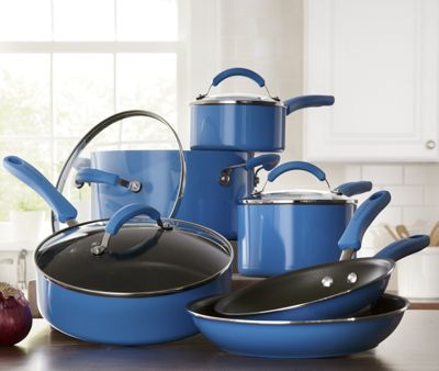 10 Pc Kitchen Aid Aluminum Cookware Set