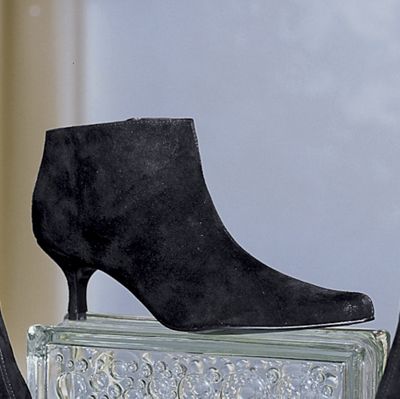 Black Suede Ankle Boot By Bijou