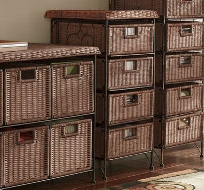 4 Drawer Taboret Wicker Taboret
