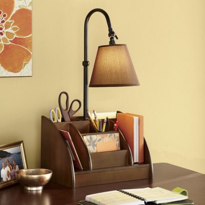 desk caddy with adjustable lamp
