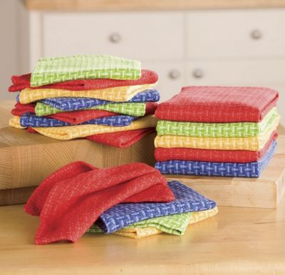 18Pc Bskt Weave Kitchen Twl Set
