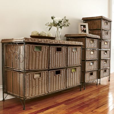 4 drawer wicker taboret